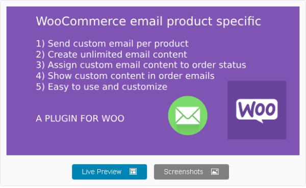 Custom email per product for WooCommerce